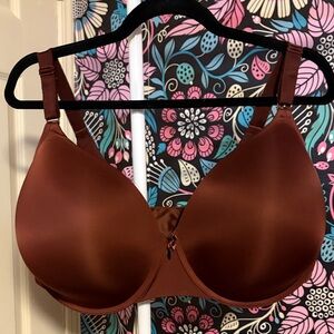 Elegant Satin Women's Bra in Rich Brown